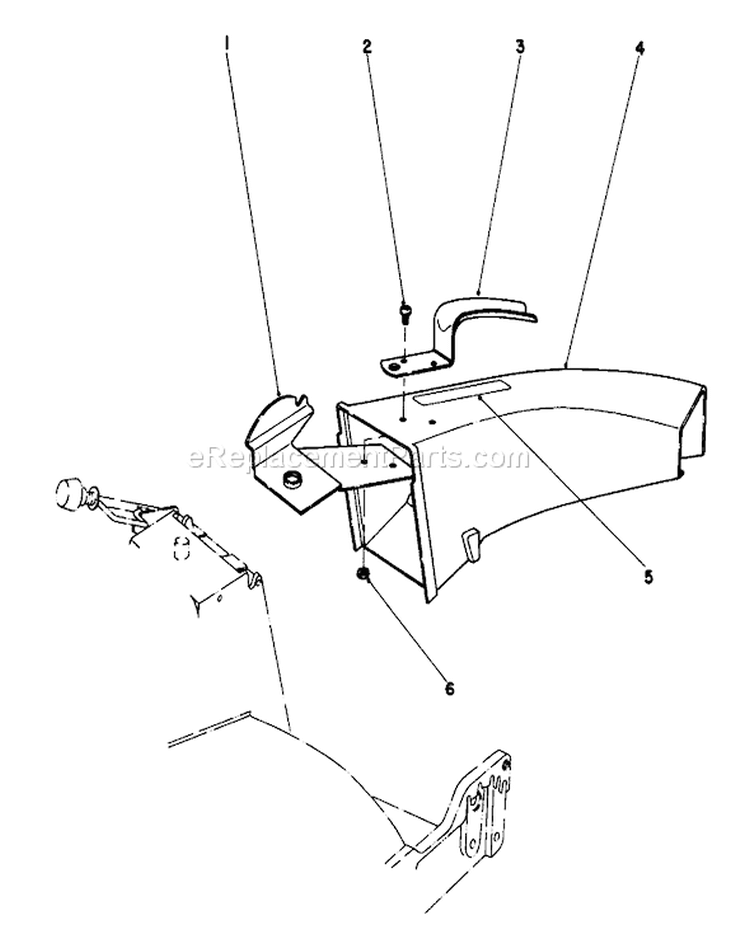 Side Discharge Chute Diagram and Parts List for 20755 2000001-2999999 - 1982 Toro Lawn Mower