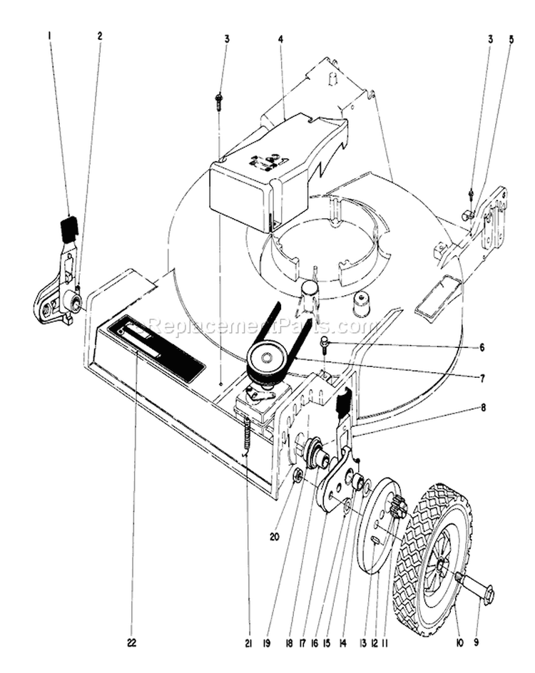 Front Wheel and Pivot Arm Diagram and Parts List for 20755 2000001-2999999 - 1982 Toro Lawn Mower