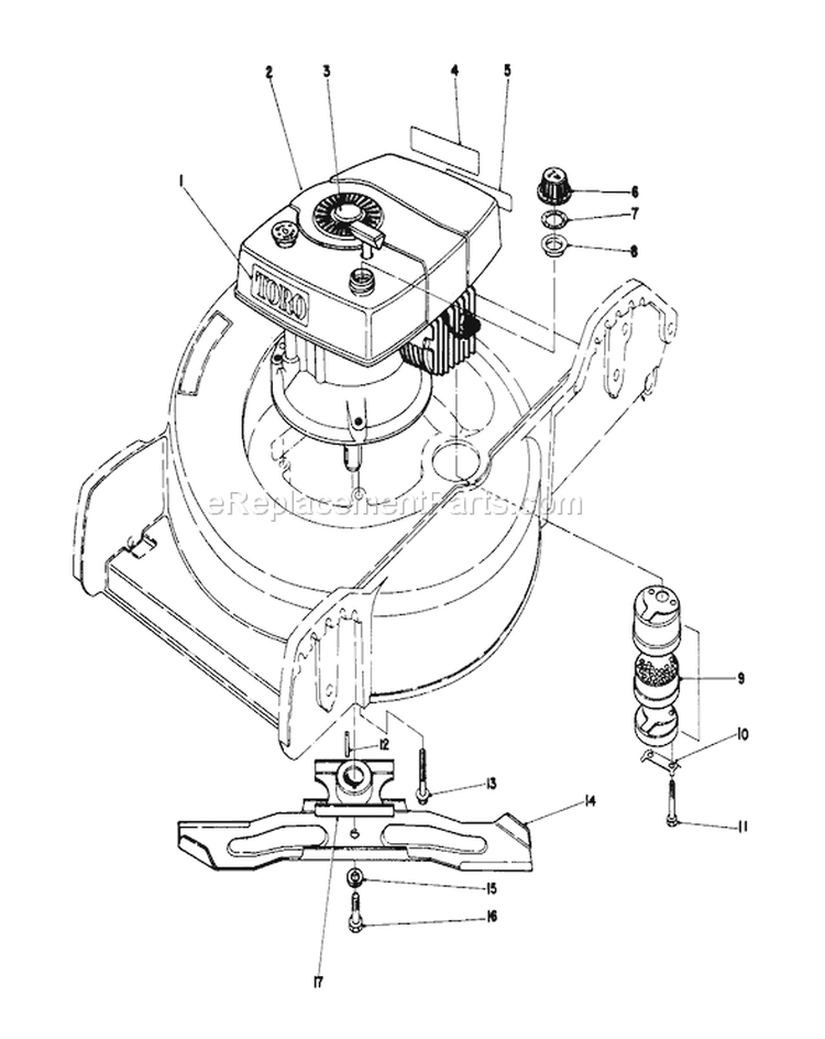 Engine Assembly Diagram and Parts List for 20762 2000001-2999999 - 1982 Toro Lawn Mower