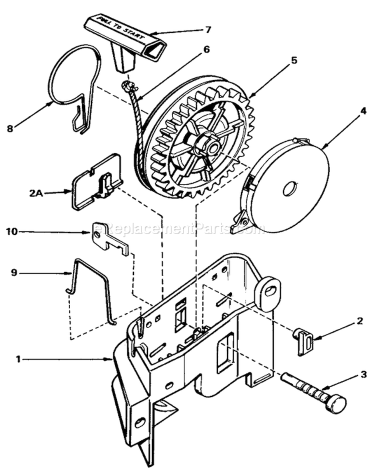 Starter Diagram and Parts List for 20762 9000001-9999999 - 1979 Toro Lawn Mower