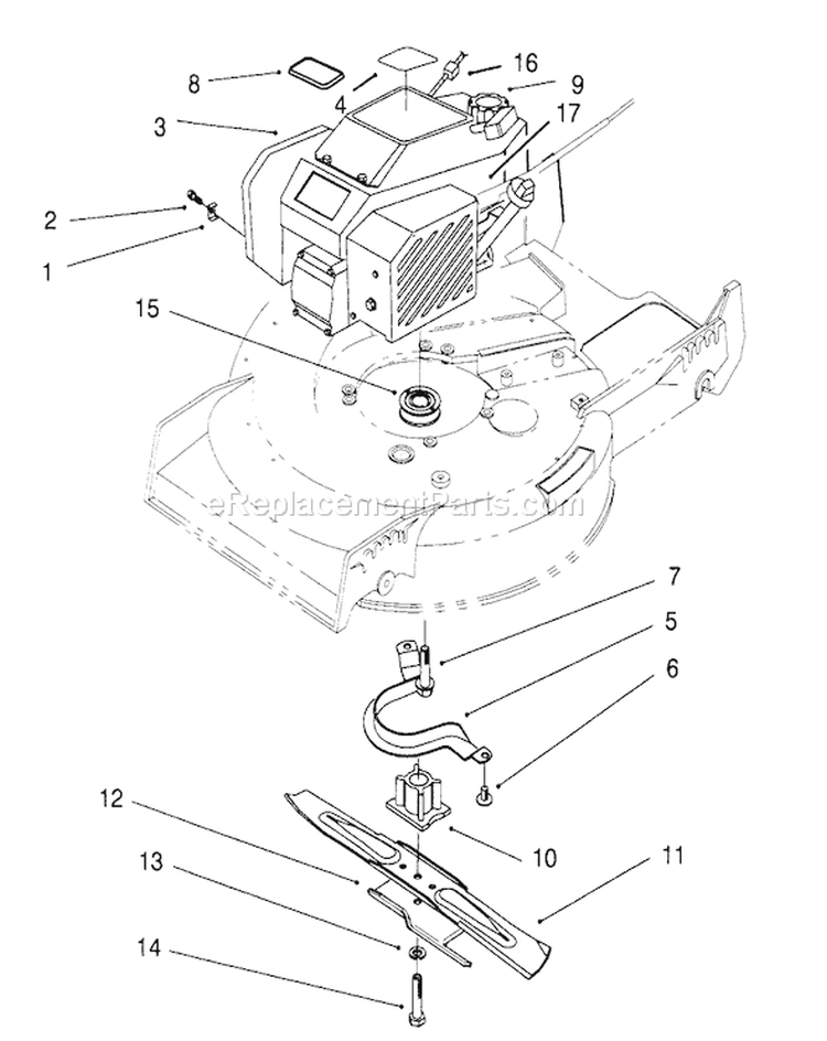 Engine Assembly Diagram and Parts List for 20764BC 49000001-49999999 - 1994 Toro Lawn Mower