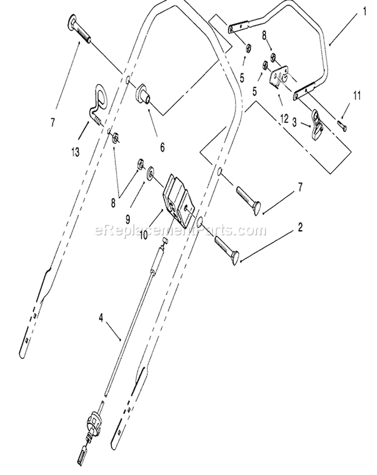 Traction Control Assembly Diagram and Parts List for 20764B 49000001-49999999 - 1994 Toro Lawn Mower