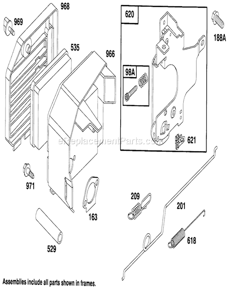 Page E Diagram and Parts List for 20764B 49000001-49999999 - 1994 Toro Lawn Mower
