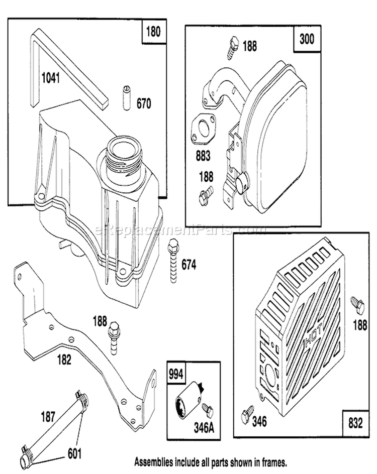 Page H Diagram and Parts List for 20764B 49000001-49999999 - 1994 Toro Lawn Mower