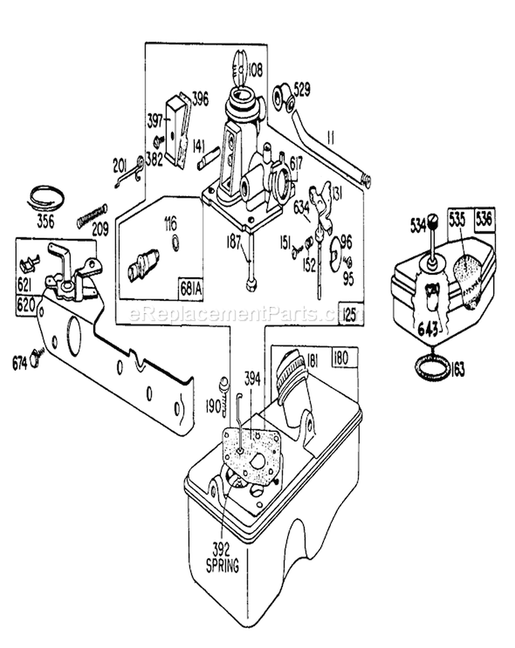 Page B Diagram and Parts List for 20765 1000001-1999999 - 1981 Toro Lawn Mower
