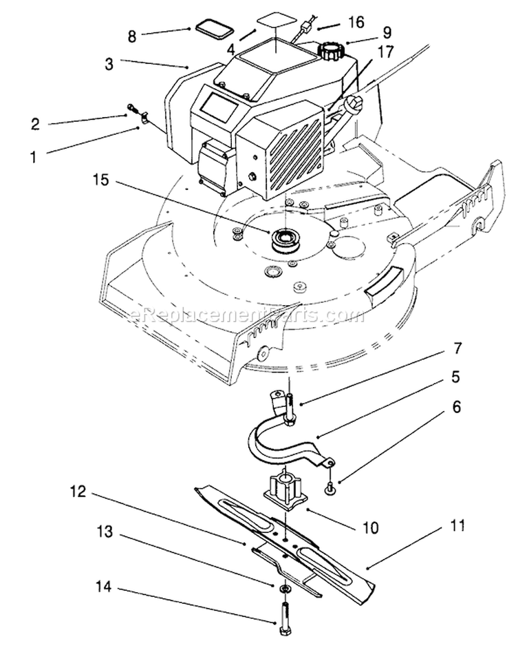 Engine Assembly Diagram and Parts List for 20766BC 49000001-49999999 - 1994 Toro Lawn Mower