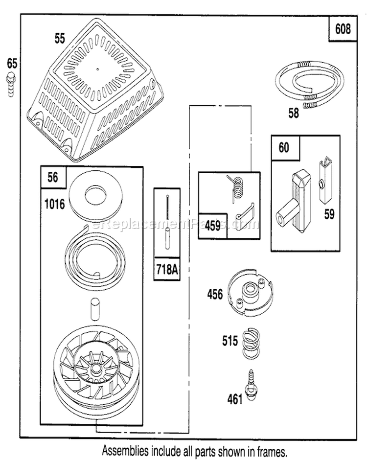 Page F Diagram and Parts List for 20766BC 49000001-49999999 - 1994 Toro Lawn Mower