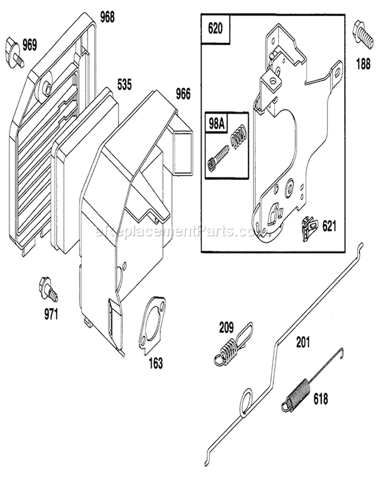 Page E Diagram and Parts List for 20767 6900001-6999999 - 1996 Toro Lawn Mower