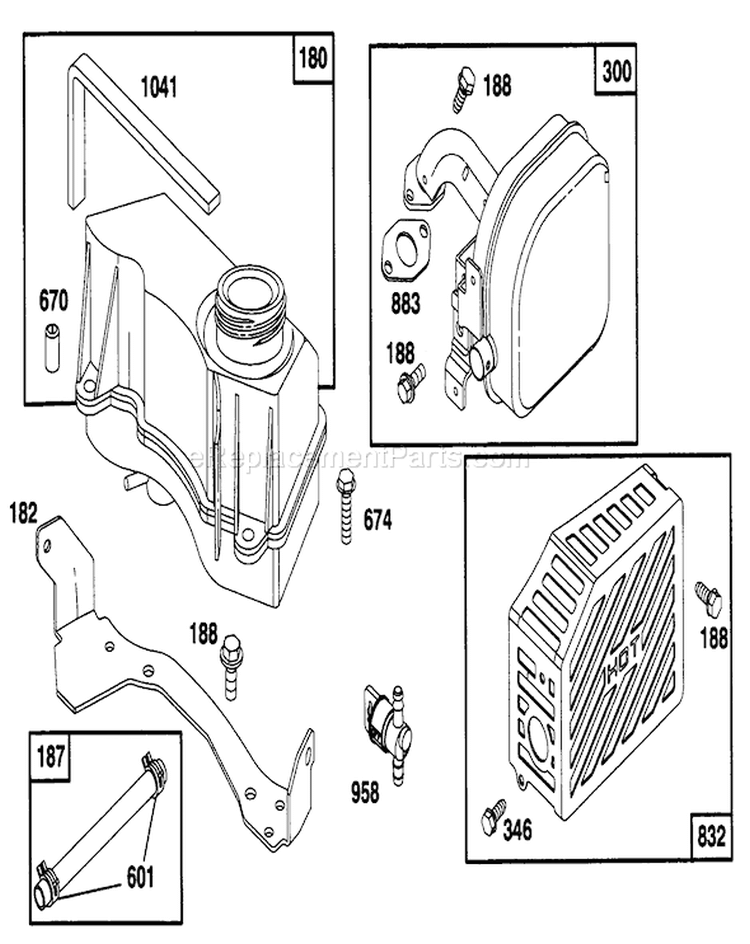 Page H Diagram and Parts List for 20768 6900001-6999999 - 1996 Toro Lawn Mower