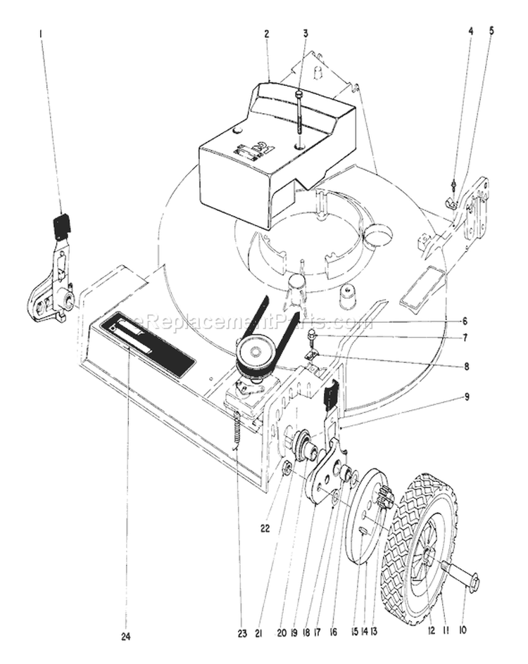 Page F Diagram and Parts List for 20773 3000001-3999999 - 1983 Toro Lawn Mower