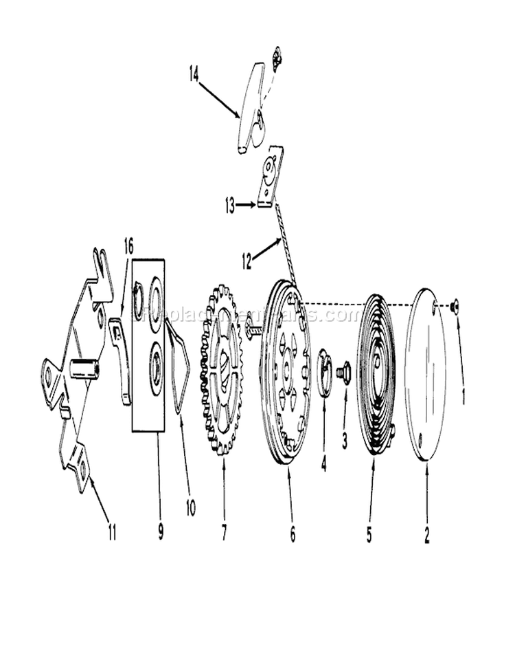 Page J Diagram and Parts List for 20775 0000001-0999999 - 1980 Toro Lawn Mower