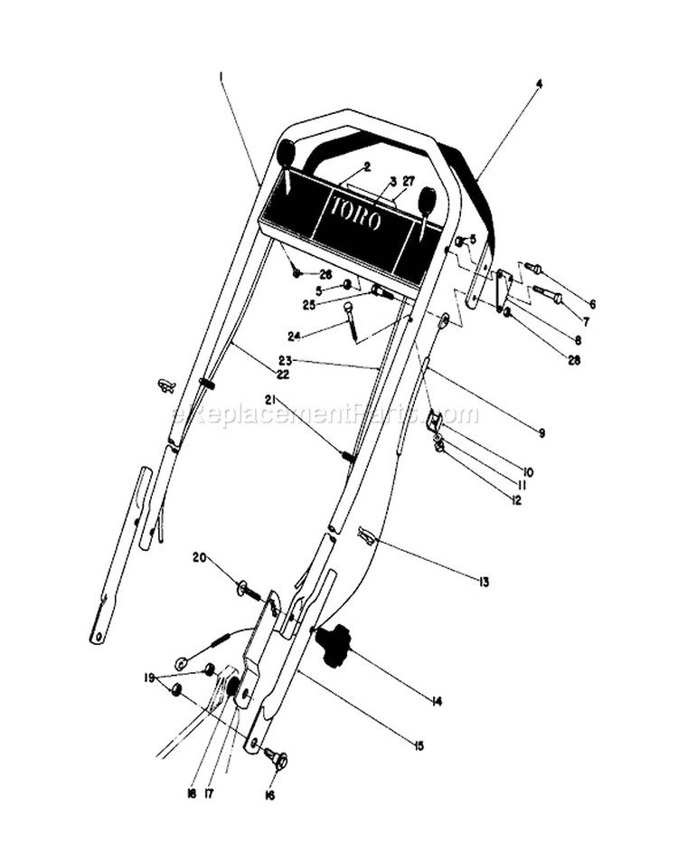 Page G Diagram and Parts List for 20775 0000001-0999999 - 1980 Toro Lawn Mower