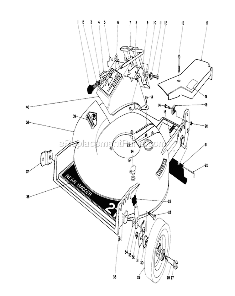 Page H Diagram and Parts List for 20775 0000001-0999999 - 1980 Toro Lawn Mower
