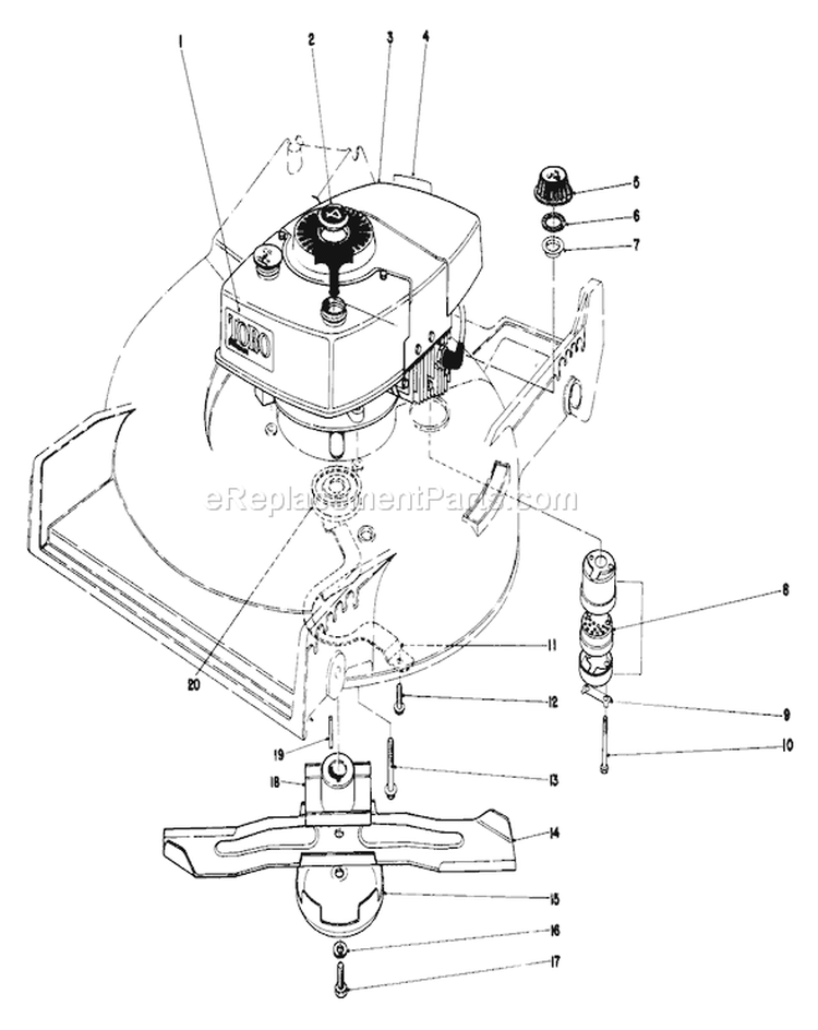 Page B Diagram and Parts List for 20775 1000001-1999999 - 1981 Toro Lawn Mower