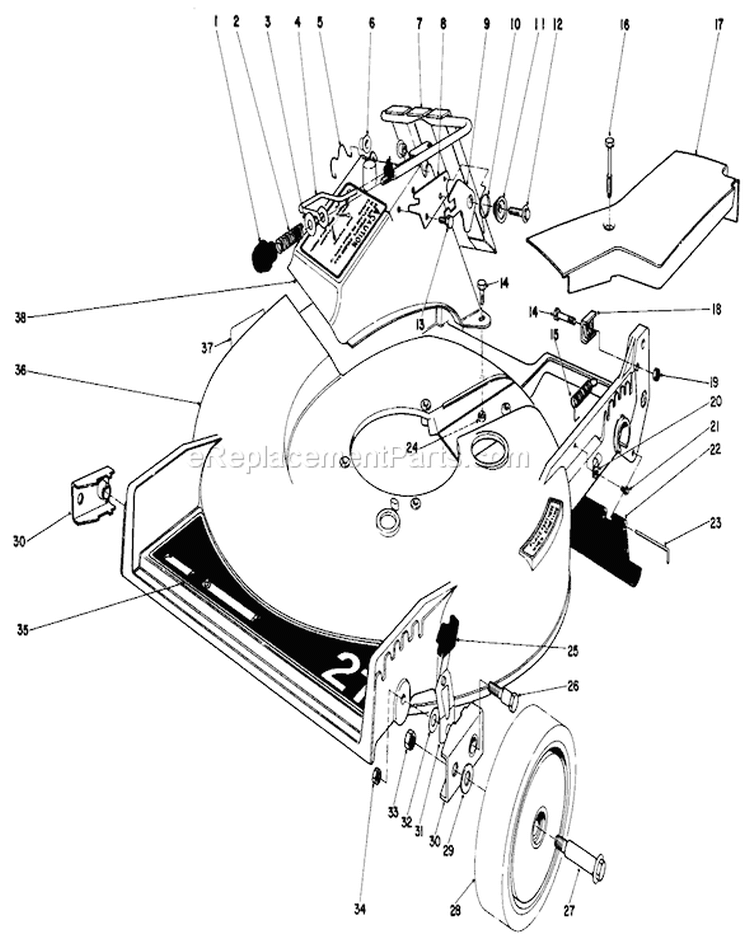 Page G Diagram and Parts List for 20775 2000001-2999999 - 1982 Toro Lawn Mower
