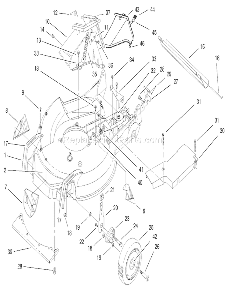 Page N Diagram and Parts List for 20776 7900001-7999999 - 1997 Toro Lawn Mower