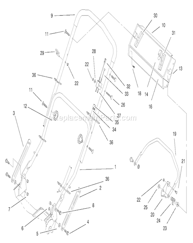 Page M Diagram and Parts List for 20776 8900001-8999999 - 1998 Toro Lawn Mower