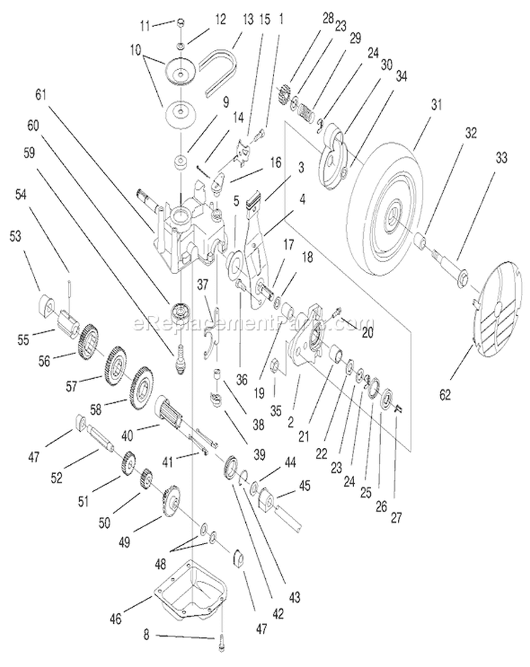 Page J Diagram and Parts List for 20777 7900001-7999999 - 1997 Toro Lawn Mower