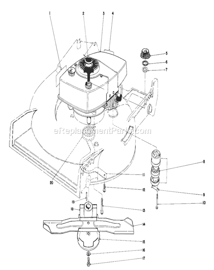 Page B Diagram and Parts List for 20778 9000001-9999999 - 1979 Toro Lawn Mower