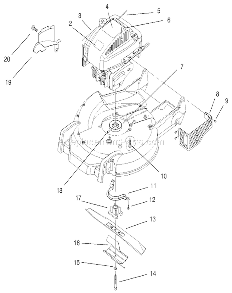 Page A Diagram and Parts List for 20779 200000001-200999999 - 2000 Toro Lawn Mower