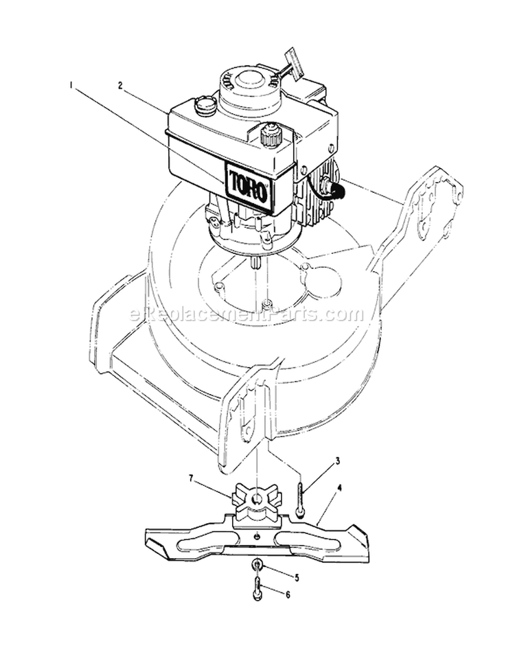Page B Diagram and Parts List for 20780C 7000001-7999999 - 1987 Toro Lawn Mower
