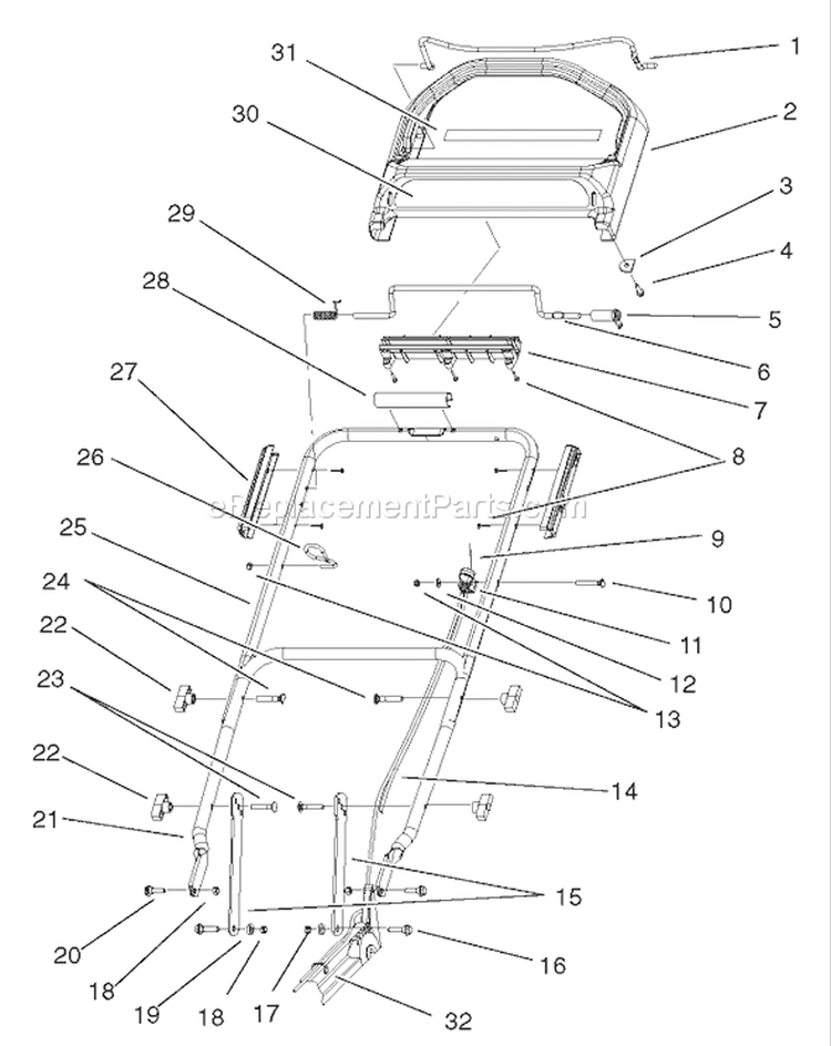 Page N Diagram and Parts List for 20781 220000001-220999999 - 2002 Toro Lawn Mower