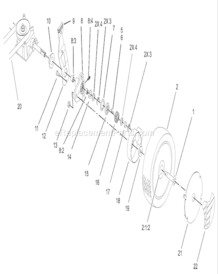Page K Diagram and Parts List for 20781 230000001-230999999 - 2003 Toro Lawn Mower