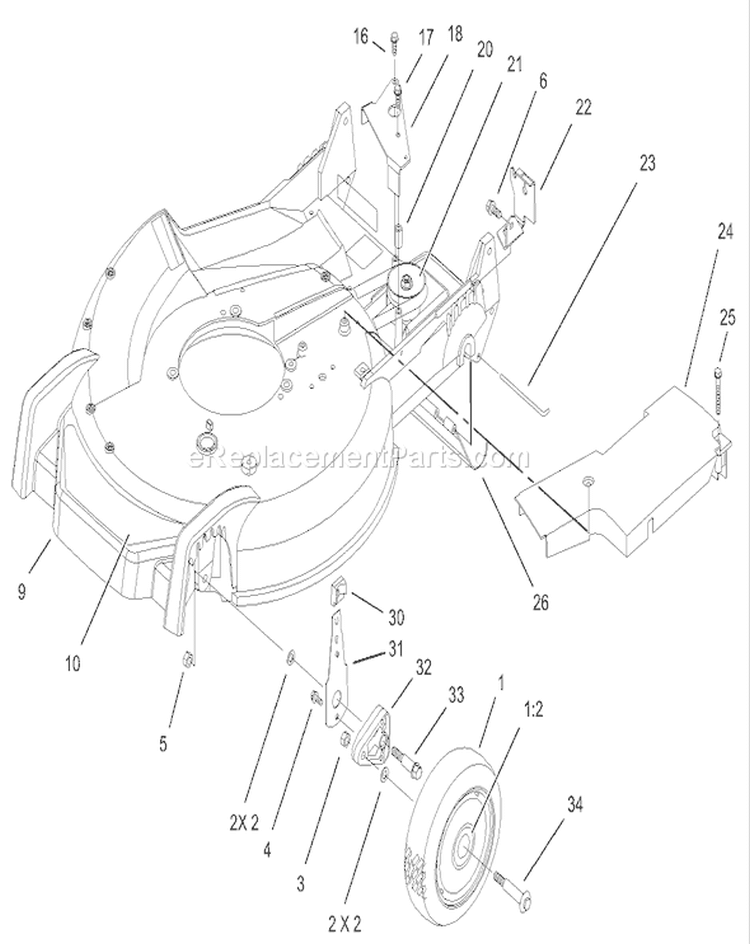 Page H Diagram and Parts List for 20781 230000001-230999999 - 2003 Toro Lawn Mower