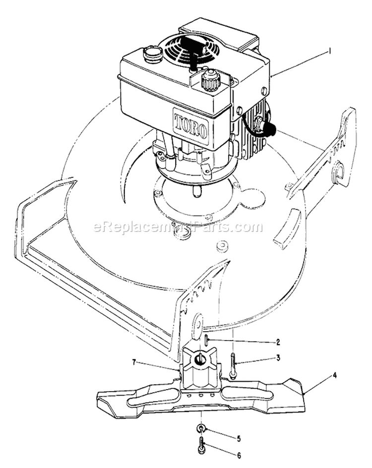Page B Diagram and Parts List for 20782C 6000001-6999999 - 1986 Toro Lawn Mower