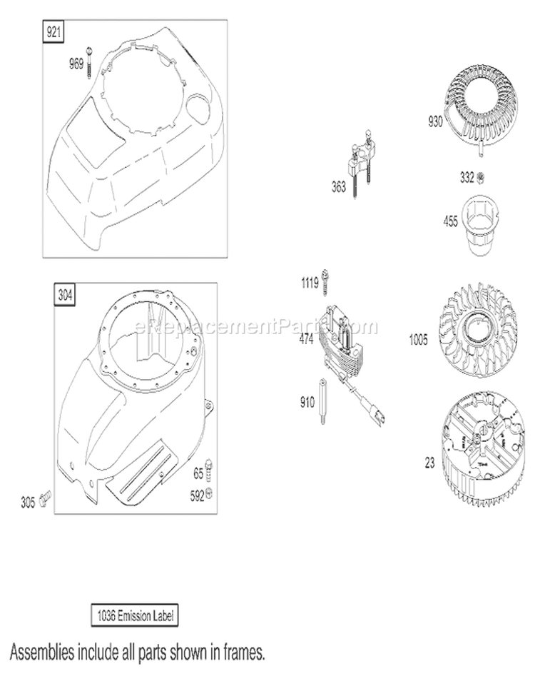 Page E Diagram and Parts List for 20783 230002004-230999999 - 2003 Toro Lawn Mower
