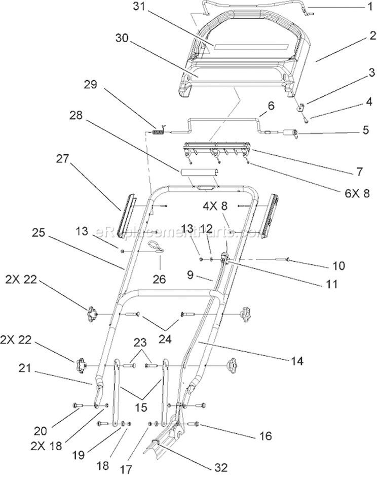 Page N Diagram and Parts List for 20783 250000001-250999999 - 2005 Toro Lawn Mower