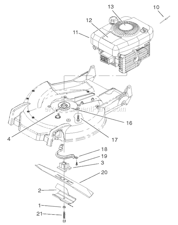 Page S Diagram and Parts List for 20783 220000001-220999999 - 2002 Toro Lawn Mower