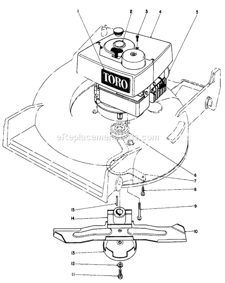 Engine Assembly Diagram and Parts List for 20752 2000001-2999999 - 1982 Toro Lawn Mower