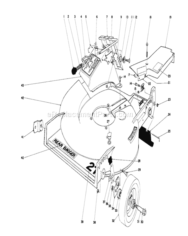 Page G Diagram and Parts List for 20785 9000001-9999999 - 1979 Toro Lawn Mower