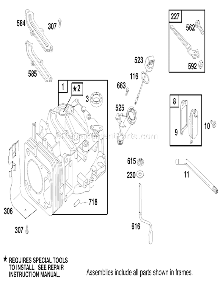 Engine Diagram and Parts List for 20787 9900001-9999999 - 1999 Toro Lawn Mower