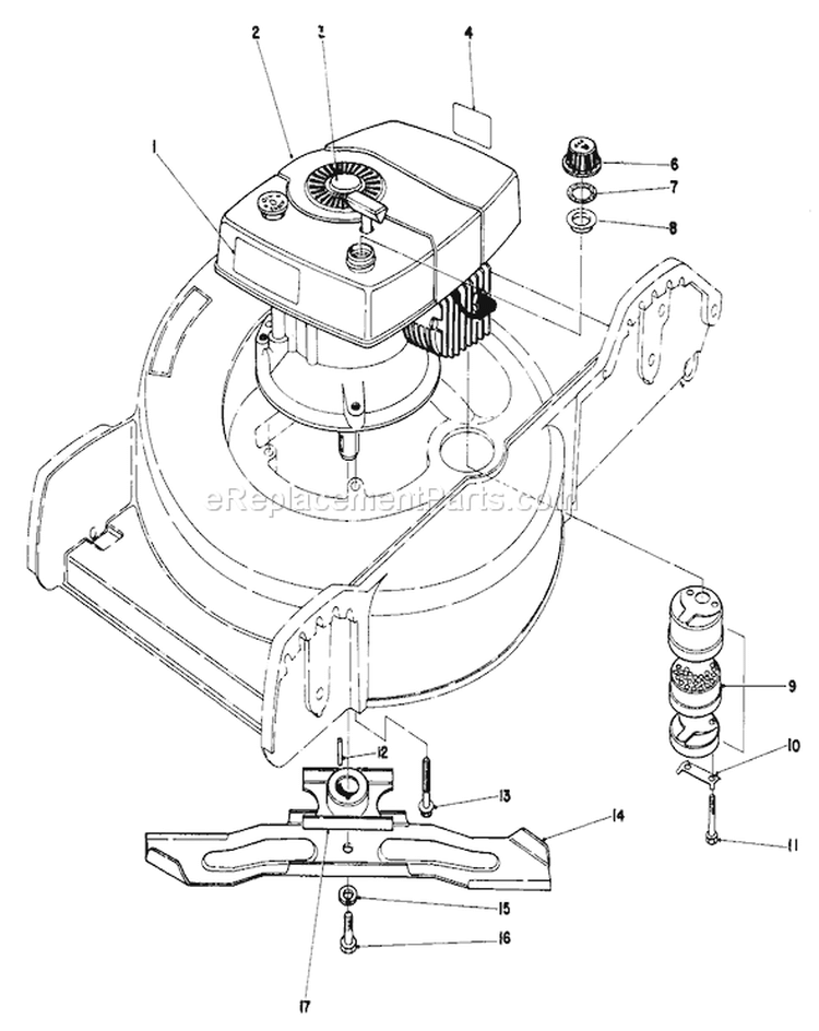 Engine Assembly Diagram and Parts List for 20788 0000001-0999999 - 1980 Toro Lawn Mower