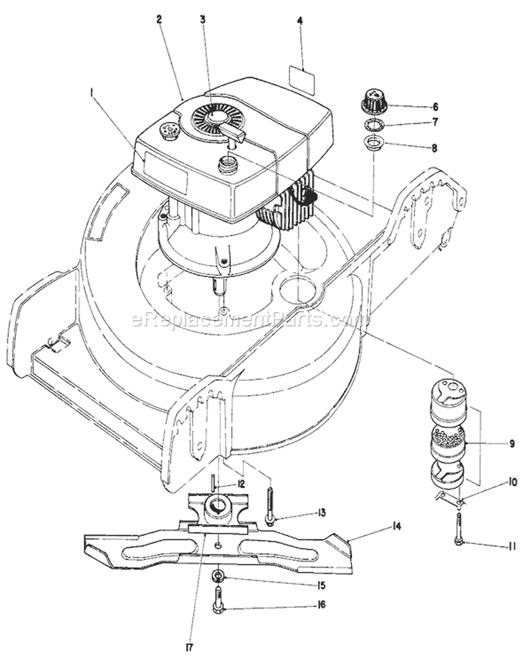 Engine Assembly Diagram and Parts List for 20788 9000001-9999999 - 1979 Toro Lawn Mower