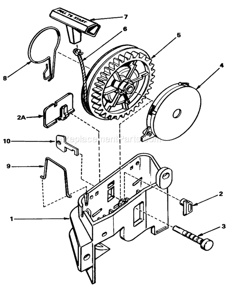 Starter Diagram and Parts List for 20788 9000001-9999999 - 1979 Toro Lawn Mower