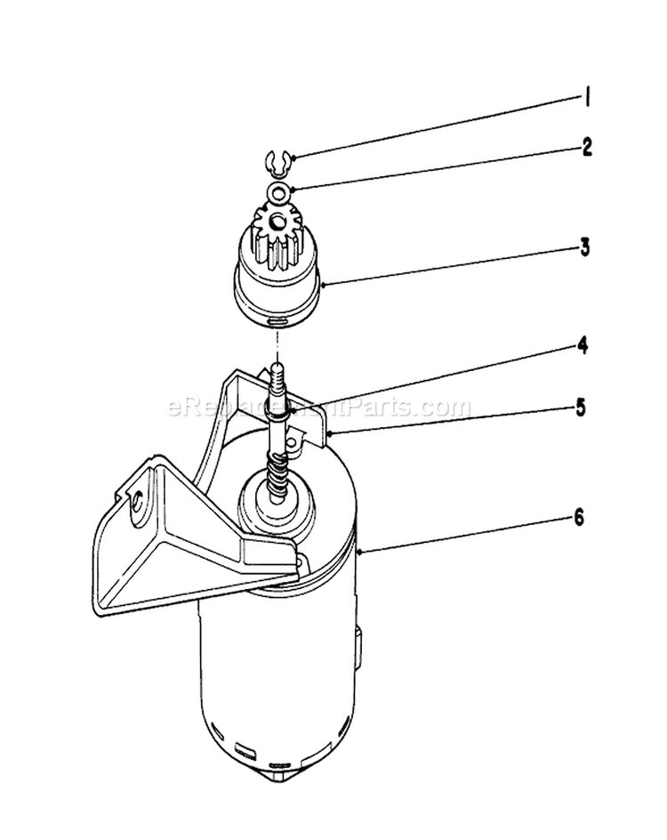 Starter Motor Diagram and Parts List for 20790 0000001-0999999 - 1980 Toro Lawn Mower