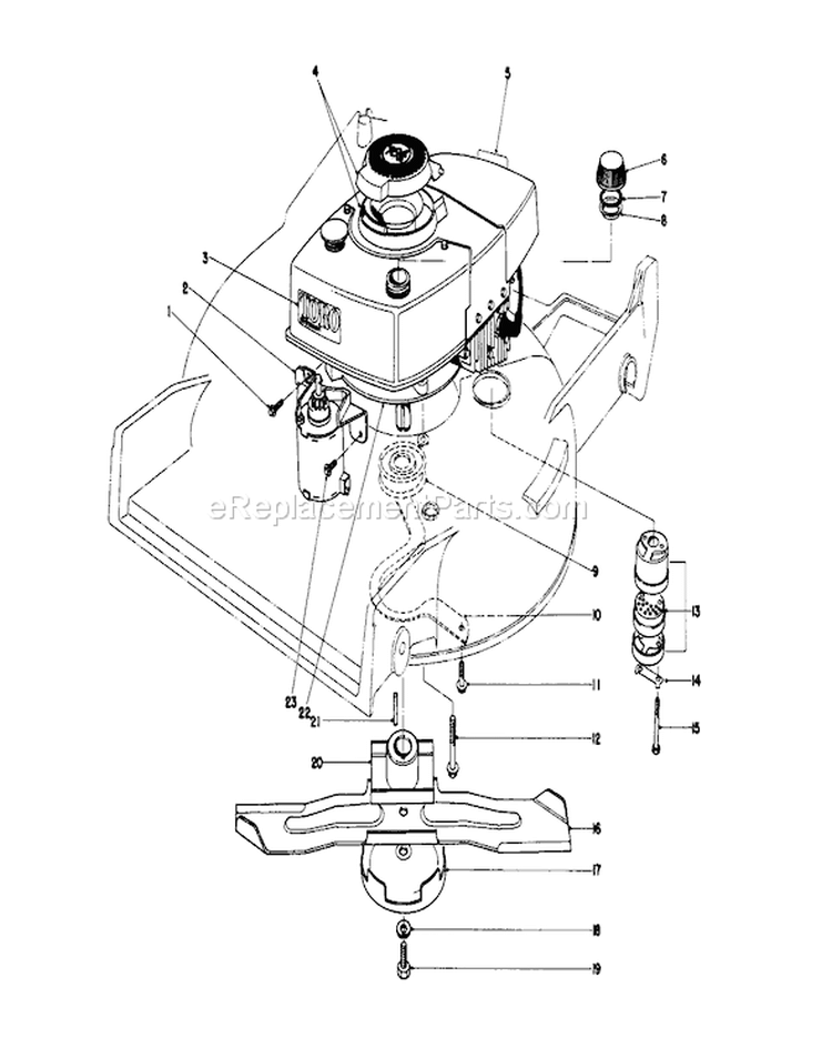 Engine Assembly Diagram and Parts List for 20790 0000001-0999999 - 1980 Toro Lawn Mower