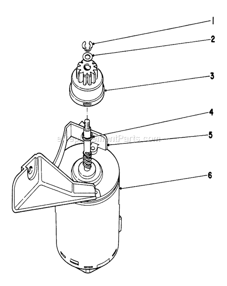 Starter Motor Diagram and Parts List for 20790 1000001-1999999 - 1981 Toro Lawn Mower