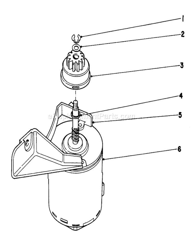 Starter Motor Diagram and Parts List for 20790 2000001-2999999 - 1982 Toro Lawn Mower