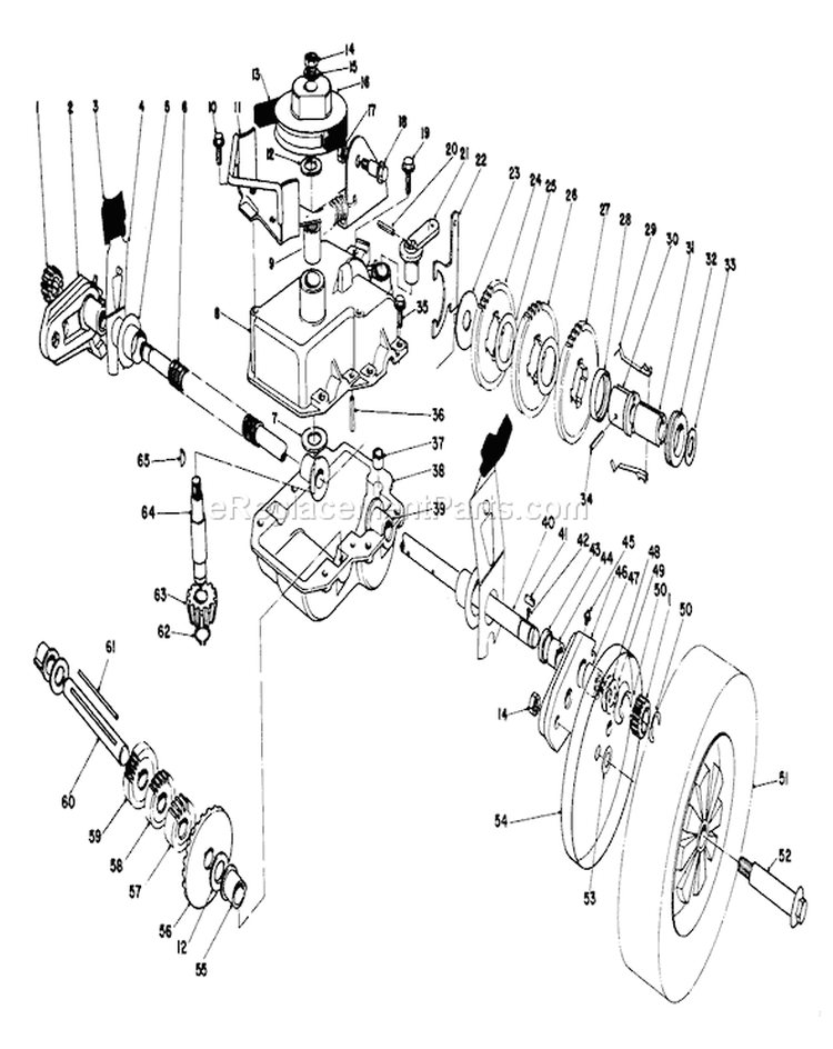 Gear Case Assembly Diagram and Parts List for 20790 2000001-2999999 - 1982 Toro Lawn Mower