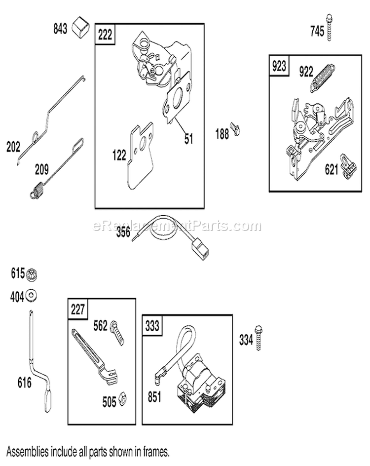 Governor Assembly Diagram and Parts List for 20789 200000001-200999999 - 2000 Toro Lawn Mower