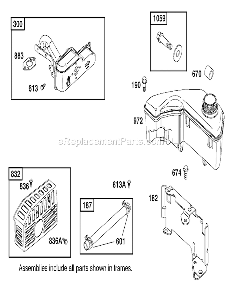 Muffler and Fuel Tank Diagram and Parts List for 20789 200000001-200999999 - 2000 Toro Lawn Mower