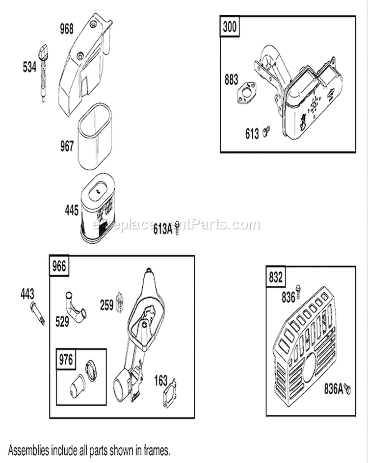 Air Cleaner Assembly Diagram and Parts List for 20791 210000001-210999999 - 2001 Toro Lawn Mower