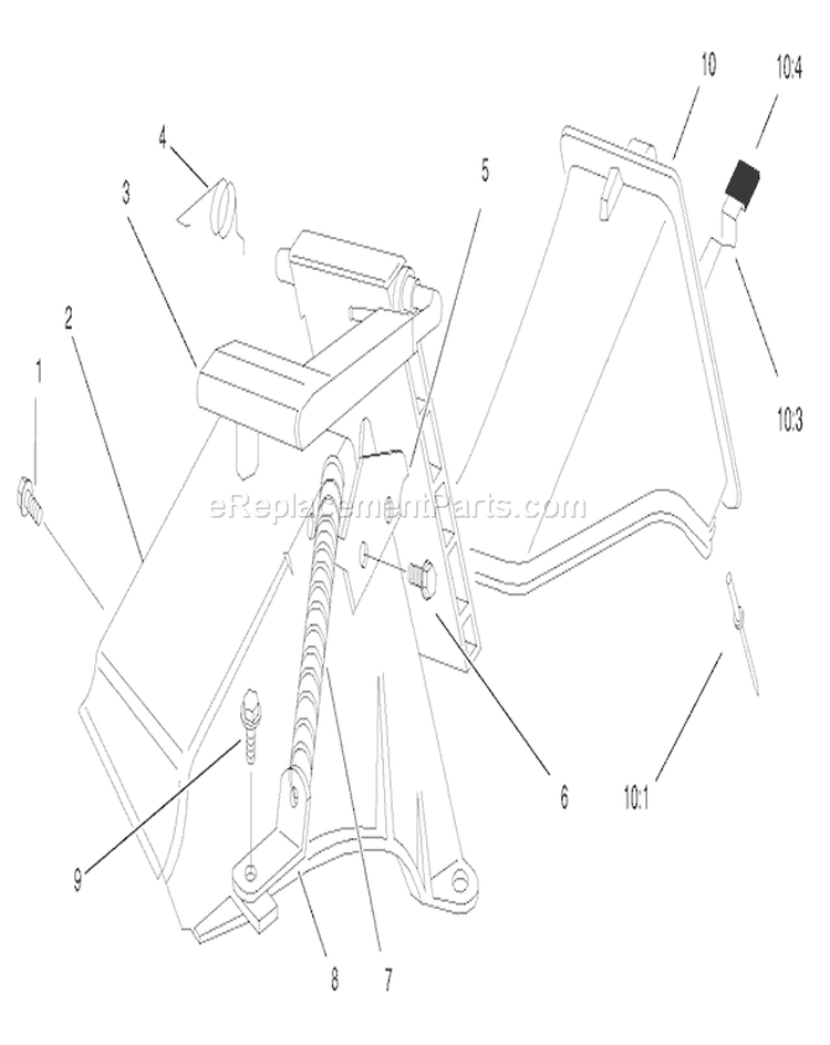 Rear Bag Discharge Chute Assembly Diagram and Parts List for 20791 210000001-210999999 - 2001 Toro Lawn Mower
