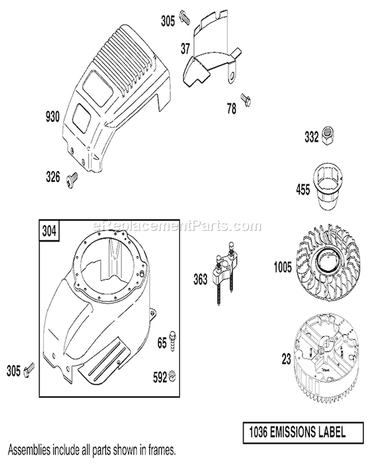 Blower Housing and Flywheel Assembly Diagram and Parts List for 20791 210000001-210999999 - 2001 Toro Lawn Mower