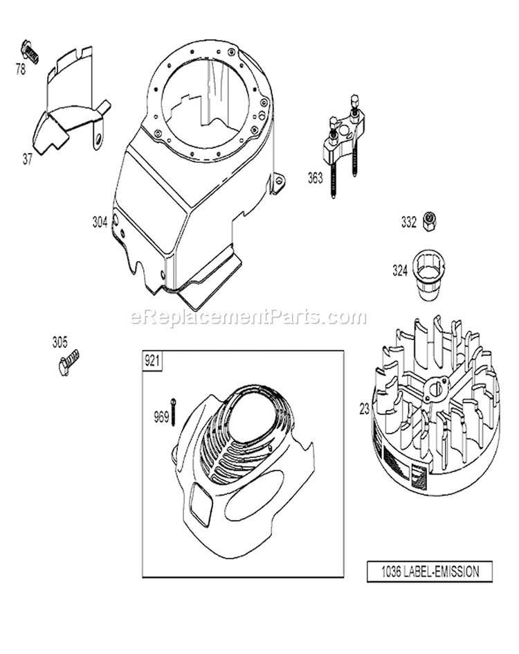 Blower Housing Assembly Diagram and Parts List for 20792 250000001-250999999 - 2005 Toro Lawn Mower