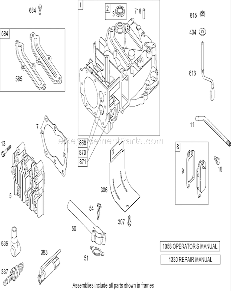 Cylinder Assembly Diagram and Parts List for 20792 270000001-270999999 - 2007 Toro Lawn Mower